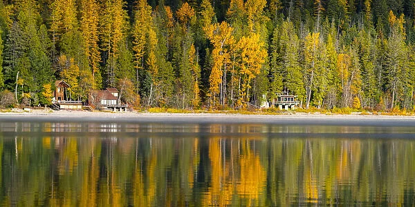 Autumn colours on Lake McDonald, Glacier National Park, Montana, USA