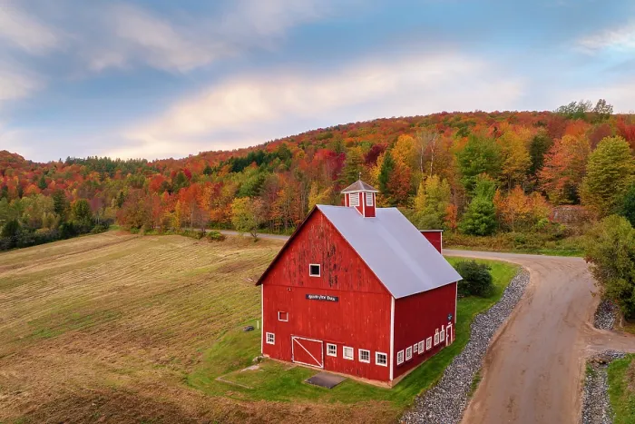 Framed Print : Autumn at Grand View Farm, Green Mountains, Stowe, Vermont, USA