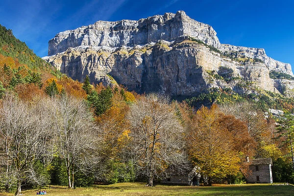 Autumn landscape in Ordesa and Monte Perdido National Park, Huesca, Aragon, Spain