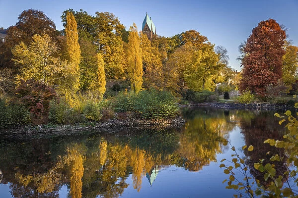 Autumn mood in the palace gardens of Bad Homburg vor der Hoehe, Taunus, Hesse, Germany