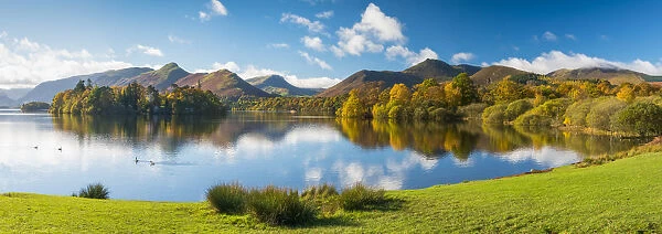 Autumn Reflections in Derwent Water, Lake District National Park, Cumbria, England