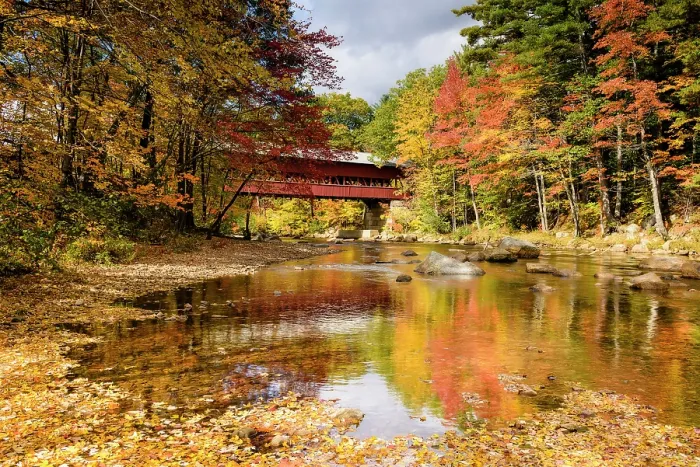 Framed Print : Autumn at the Swift River Covered Bridge, White Mountain National Forest, Conway, New Hampshire, USA Framed Print : Autumn at the Swift River Covered Bridge, White Mountain National Forest, Conway, New Hampshire, USA