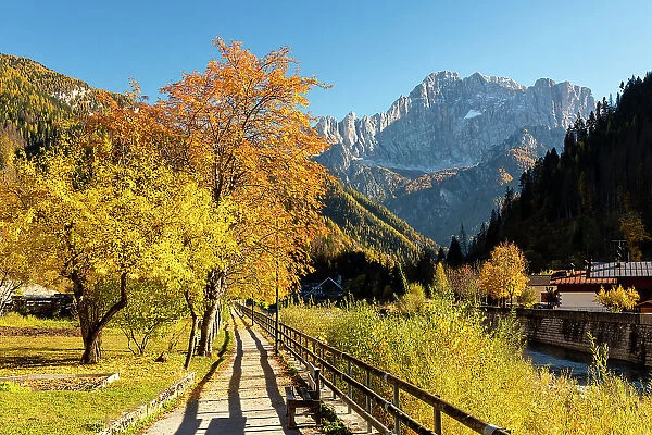 Autumn view of Monte Civetta. Caprile, Veneto, Italy