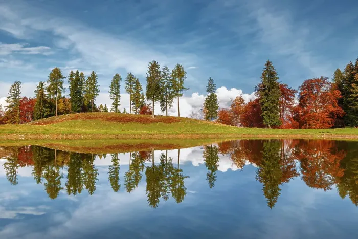 Framed Print : Autumnal reflections on Monte Tellero pond. Ponna Superiore, Intelvi valley (val d'Intelvi), Como province, Lombardy, Italy