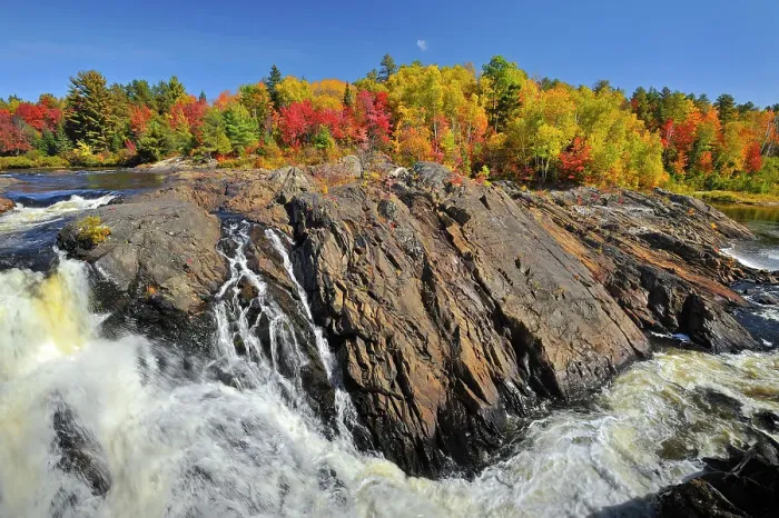 Framed Print : Aux Sables River and autumn colors near Massey Chutes Provincial Park, Ontario, Canada Framed Print : Aux Sables River and autumn colors near Massey Chutes Provincial Park, Ontario, Canada
