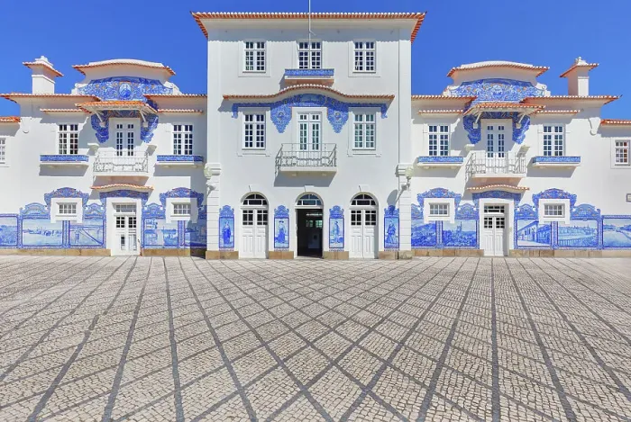Framed Print : Aveiro old railways station building, Aveiro, Portugal Framed Print : Aveiro old railways station building, Aveiro, Portugal