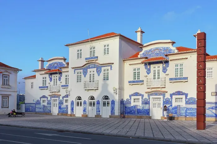 Framed Print : Aveiro old railways station building, Aveiro, Portugal Framed Print : Aveiro old railways station building, Aveiro, Portugal