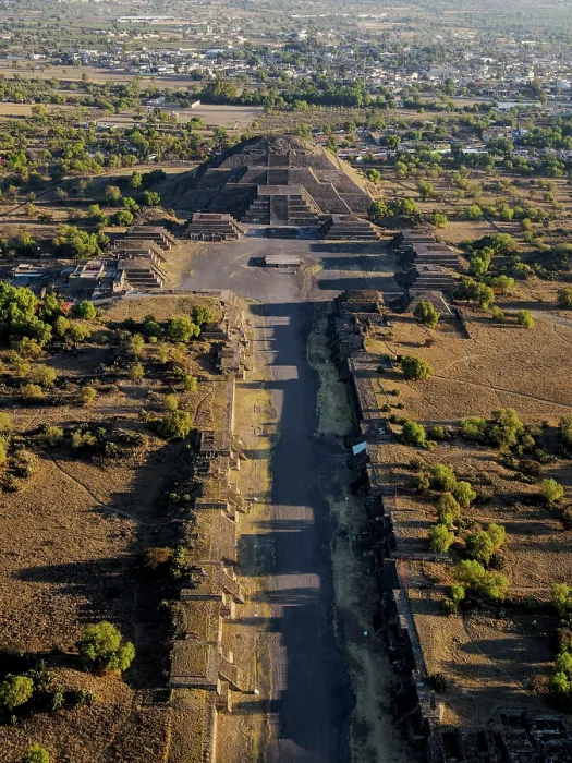 Framed Print : Avenue of the Dead and Pyramid of the Moon at sunrise, aerial view, Teotihuacan, Mexico State, Mexico Framed Print : Avenue of the Dead and Pyramid of the Moon at sunrise, aerial view, Teotihuacan, Mexico State, Mexico