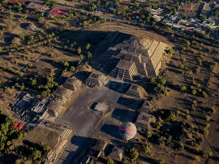 Framed Print : Avenue of the Dead and Pyramid of the Moon at sunrise, aerial view, Teotihuacan, Mexico State, Mexico Framed Print : Avenue of the Dead and Pyramid of the Moon at sunrise, aerial view, Teotihuacan, Mexico State, Mexico