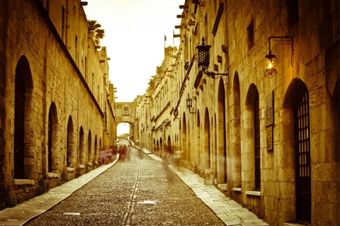 Framed Print : Avenue of the Knights (Ippoton street), Rhodes Town, Rhodes, Greece Framed Print : Avenue of the Knights (Ippoton street), Rhodes Town, Rhodes, Greece