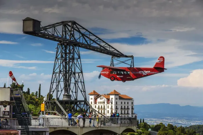 Framed Print : Avio Airplane Ride, Tibidabo amusement park, Barcelona, Catalonia, Spain