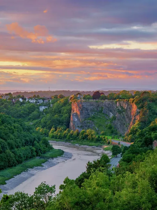 Framed Print : Avon Gorge at sunset, elevated view, Bristol, England, United Kingdom Framed Print : Avon Gorge at sunset, elevated view, Bristol, England, United Kingdom