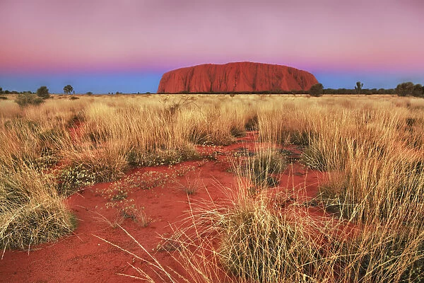 Ayers Rock at dusk - Australia, Northern Territory, Uluru-Kata-Tjuta National Park