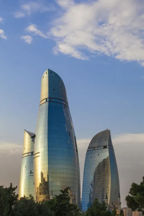 Framed Print : Azerbaijan, Baku, Flame Towers Framed Print : Azerbaijan, Baku, Flame Towers