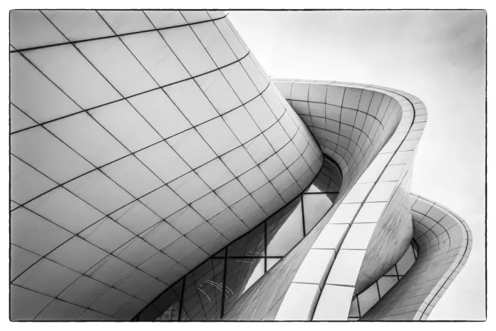 Framed Print : Azerbaijan, Baku, Heydar Aliyev Cultural Center, building designed by Zaha Hadid
