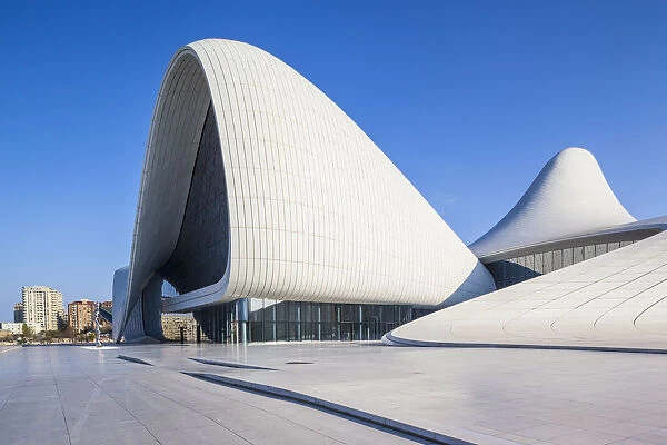 Azerbaijan, Baku, Heydar Aliyev Cultural Center, building designed by Zaha Hadid