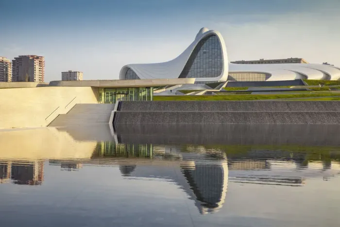 Framed Print : Azerbaijan, Baku, Heydar Aliyev Cultural Center - a Library, Museum and Conference center