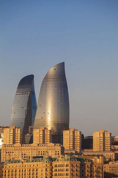 Azerbaijan, Baku, View ofFlame Towers