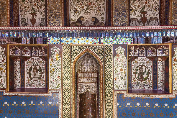 Azerbaijan, Sheki, Winter Palace, 18th century detail
