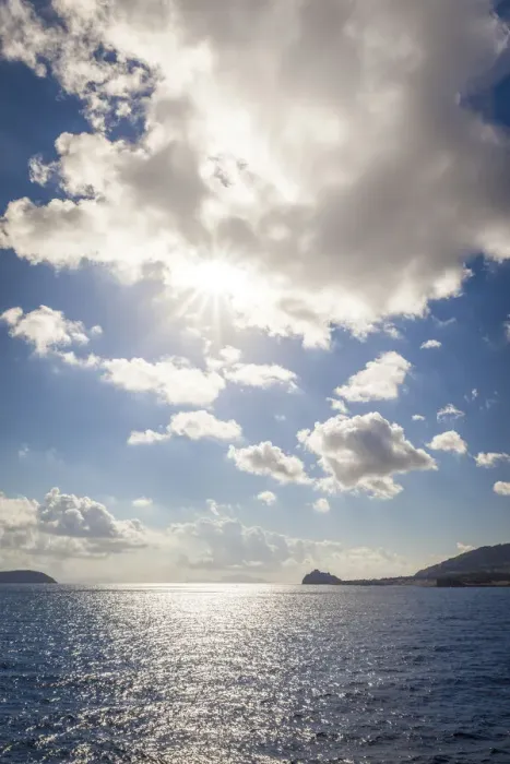 Framed Print : Azure sea in the sun in front of Ischia, Ischia Island, Gulf of Naples, Campania, Italy