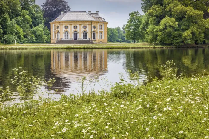 Framed Print : Badenburg Pavillion in Nymphenburg Palace Park, Munich, Upper Bavaria, Bavaria, Germany Framed Print : Badenburg Pavillion in Nymphenburg Palace Park, Munich, Upper Bavaria, Bavaria, Germany