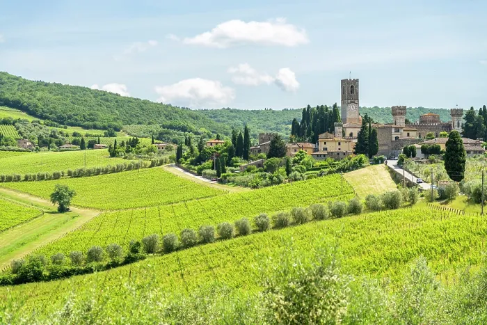 Framed Print : Badia a Passignano, Tuscany, Italy. Vineyards and historic abbey Framed Print : Badia a Passignano, Tuscany, Italy. Vineyards and historic abbey