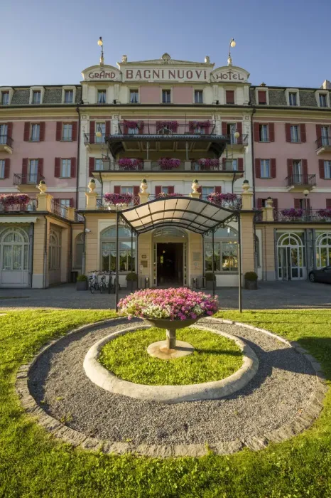 Framed Print : Bagni Nuovi, Bormio, Valtellina, Lombardy, Italy. Luxury Grand Hotel at sunset