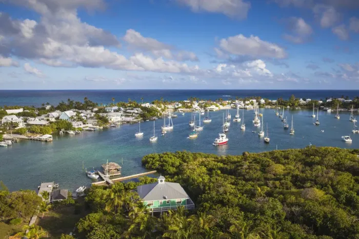 Framed Print : Bahamas, Abaco Islands, Elbow Cay, Hope Town, View of Harbour Framed Print : Bahamas, Abaco Islands, Elbow Cay, Hope Town, View of Harbour