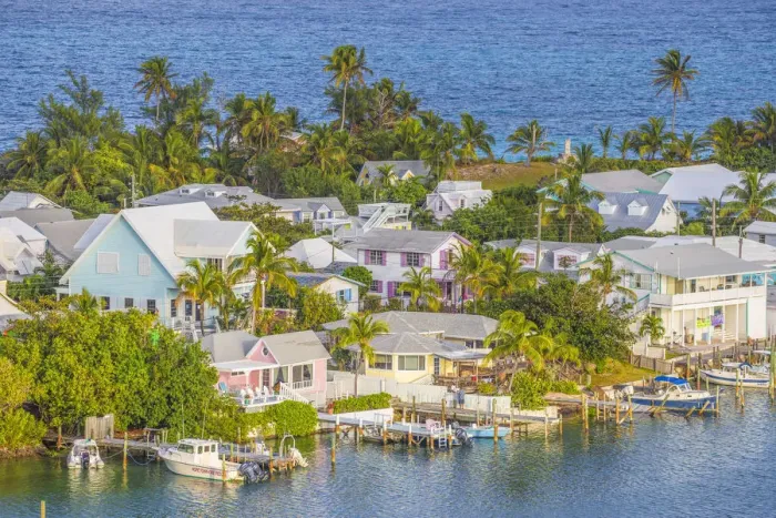 Framed Print : Bahamas, Abaco Islands, Elbow Cay, Hope Town, View of Harbour Framed Print : Bahamas, Abaco Islands, Elbow Cay, Hope Town, View of Harbour