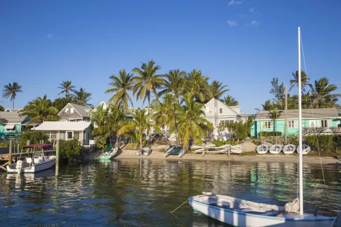 Framed Print : Bahamas, Abaco Islands, Elbow Cay, Hope Town, Harbout front