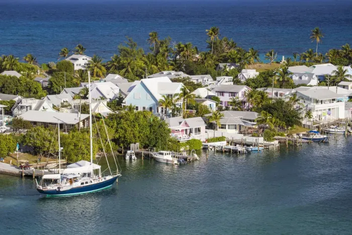 Framed Print : Bahamas, Abaco Islands, Elbow Cay, Hope Town, View of Harbour Framed Print : Bahamas, Abaco Islands, Elbow Cay, Hope Town, View of Harbour