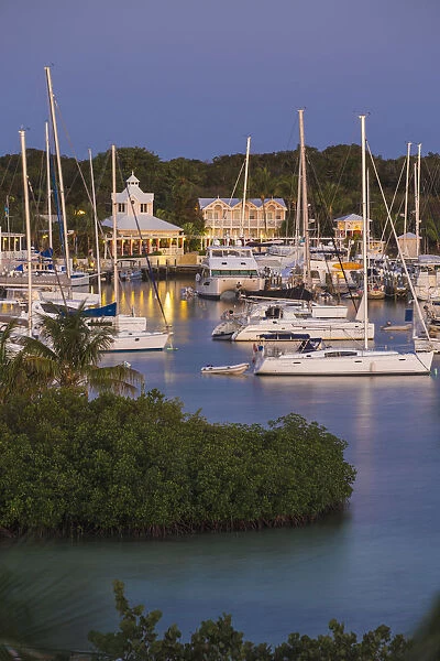 Bahamas, Abaco Islands, Elbow Cay, Hope Town, View of Hope Town Inn & Marina