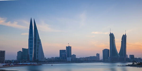 Bahrain, Manama, Bahrain Bay, View of Bahrain World Trade Center and the Financial