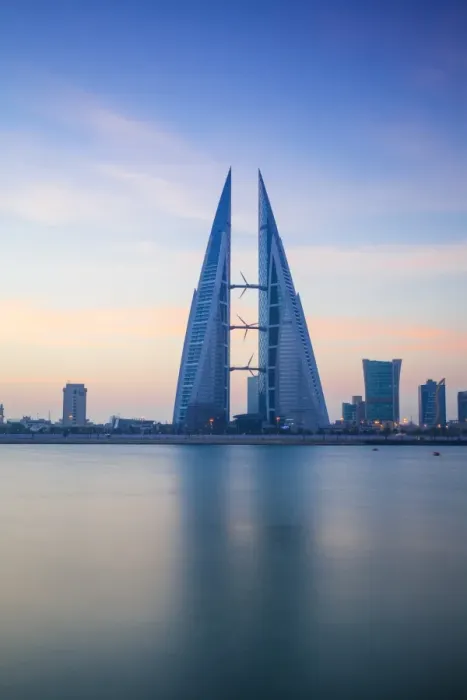 Framed Print : Bahrain, Manama, Bahrain Bay, View of Bahrain World Trade Center Framed Print : Bahrain, Manama, Bahrain Bay, View of Bahrain World Trade Center