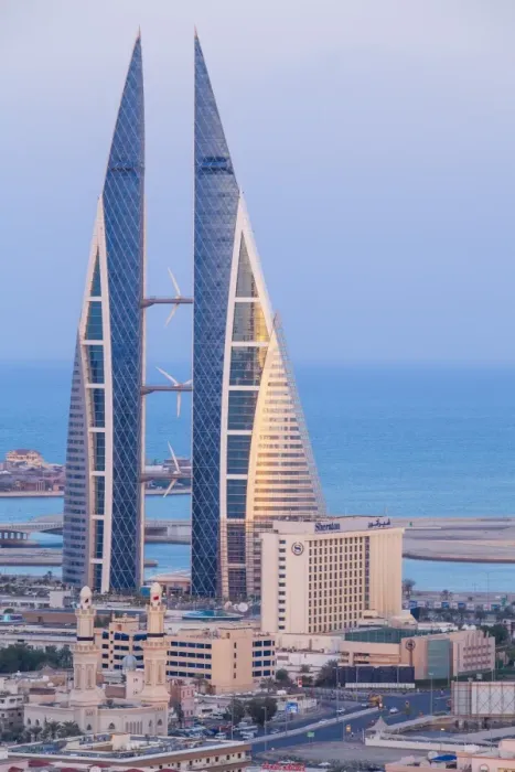 Framed Print : Bahrain, Manama, View of Bahrain World Trade Center Framed Print : Bahrain, Manama, View of Bahrain World Trade Center