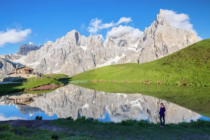 Framed Print : Baita Segantini refuge and Pale di San Martino in Dolomites. Trento province, Trentino Alto Adige, Italy. (MR) Framed Print : Baita Segantini refuge and Pale di San Martino in Dolomites. Trento province, Trentino Alto Adige, Italy. (MR)