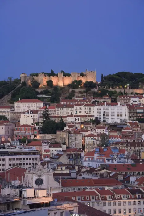 Framed Print : Baixa distric and Castelo de Sao Jorge, Lisbon, Portugal Framed Print : Baixa distric and Castelo de Sao Jorge, Lisbon, Portugal