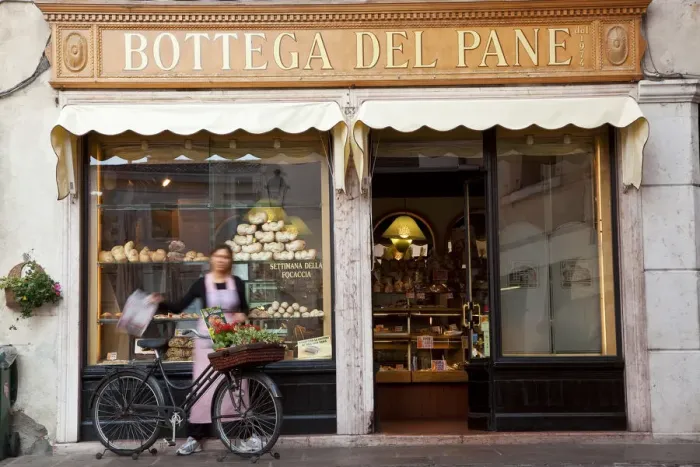 Framed Print : Bakery selling bread, cakes & pizza, Bassano del Grappa, Veneto, Italy Framed Print : Bakery selling bread, cakes & pizza, Bassano del Grappa, Veneto, Italy