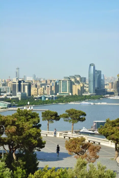 Framed Print : Baku and the Caspian Sea seen from Dagustu Park. Azerbaijan Framed Print : Baku and the Caspian Sea seen from Dagustu Park. Azerbaijan