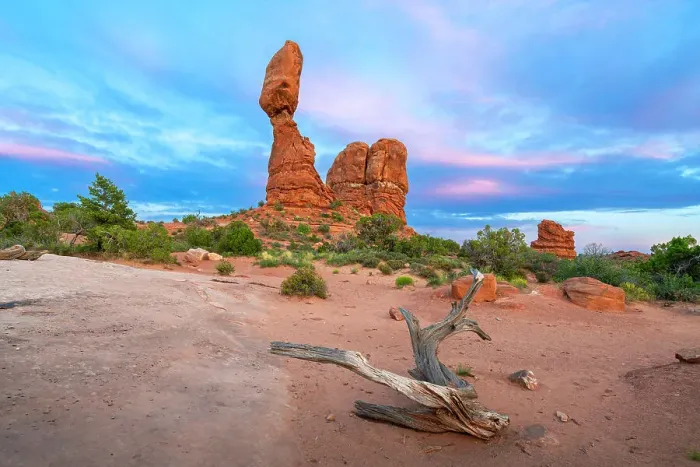 Framed Print : Balanced Rock at sunset, Arches National Park, Grand County, Utah, USA