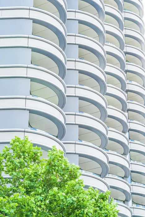 Framed Print : Balconies, Corniche Building, Albert Embankment, London, England, UK Framed Print : Balconies, Corniche Building, Albert Embankment, London, England, UK