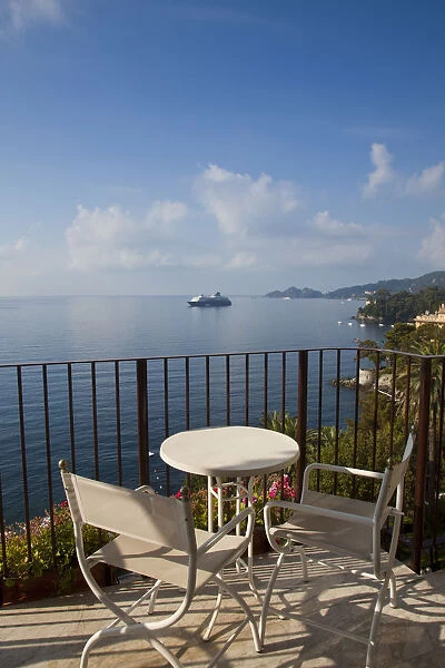 Balcony overlooking Rapallo, Riviera di Levante, Liguria, Italy