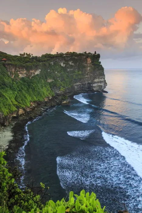 Framed Print : Bali, Bukit Peninsula, Uluwatu, Pura Luhur Uluwatu Temple at dawn, one of the most Framed Print : Bali, Bukit Peninsula, Uluwatu, Pura Luhur Uluwatu Temple at dawn, one of the most