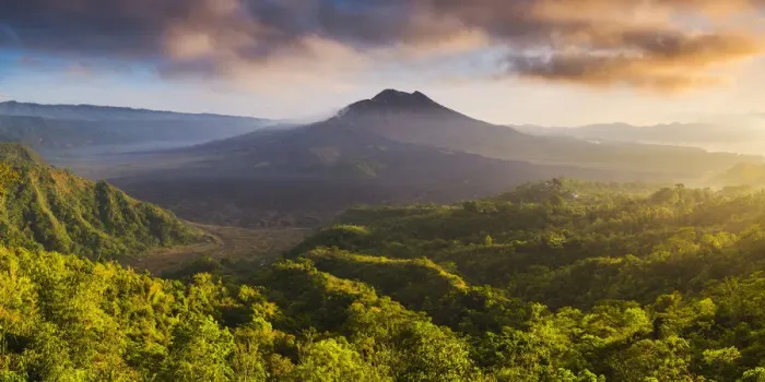 Framed Print : Bali, Indonesia, South East Asia. Panoramic high angle view over the Mount Batur Framed Print : Bali, Indonesia, South East Asia. Panoramic high angle view over the Mount Batur