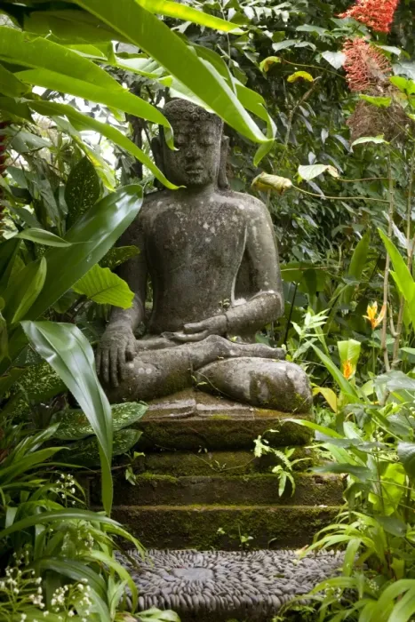 Framed Print : Bali, Ubud. A statue of Budda sits serenely in gardens Framed Print : Bali, Ubud. A statue of Budda sits serenely in gardens