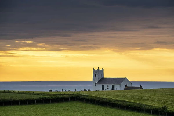 Ballintoy Church at Sunset, Co. Antrim, Northern Ireland