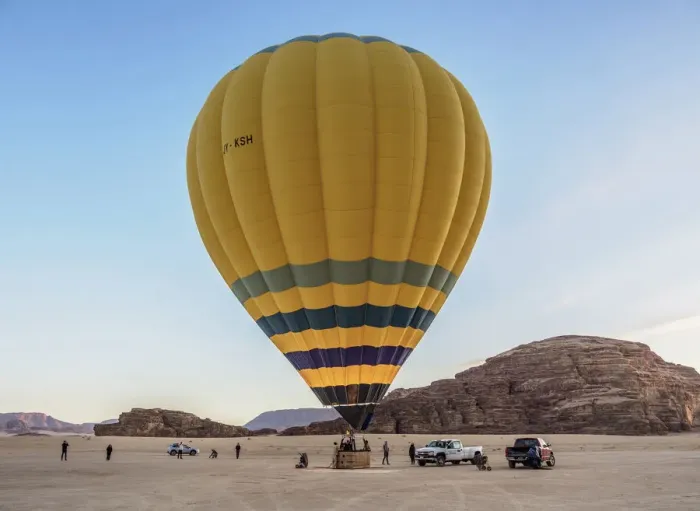 Framed Print : Balloon at Wadi Rum, Aqaba Governorate, Jordan