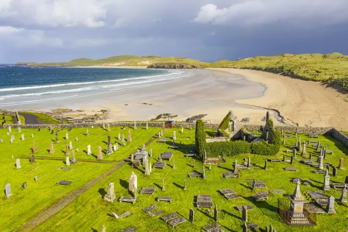 Framed Print : Balnakaeil Church and Balnakaeil beach, Durness, Scotland, United Kingdom Framed Print : Balnakaeil Church and Balnakaeil beach, Durness, Scotland, United Kingdom