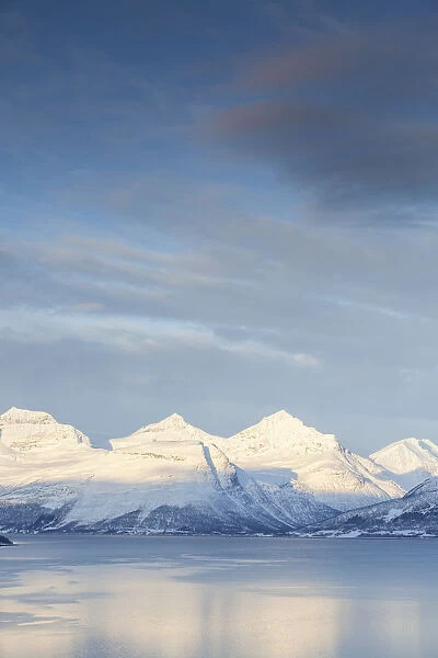 Balsfjorden in winter, Tromso, Troms region, Norway