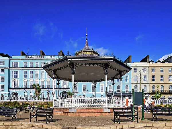 Band Stand at John F. Kennedy Park, Commodore Hotel in the background, Cobh, County Cork, Ireland